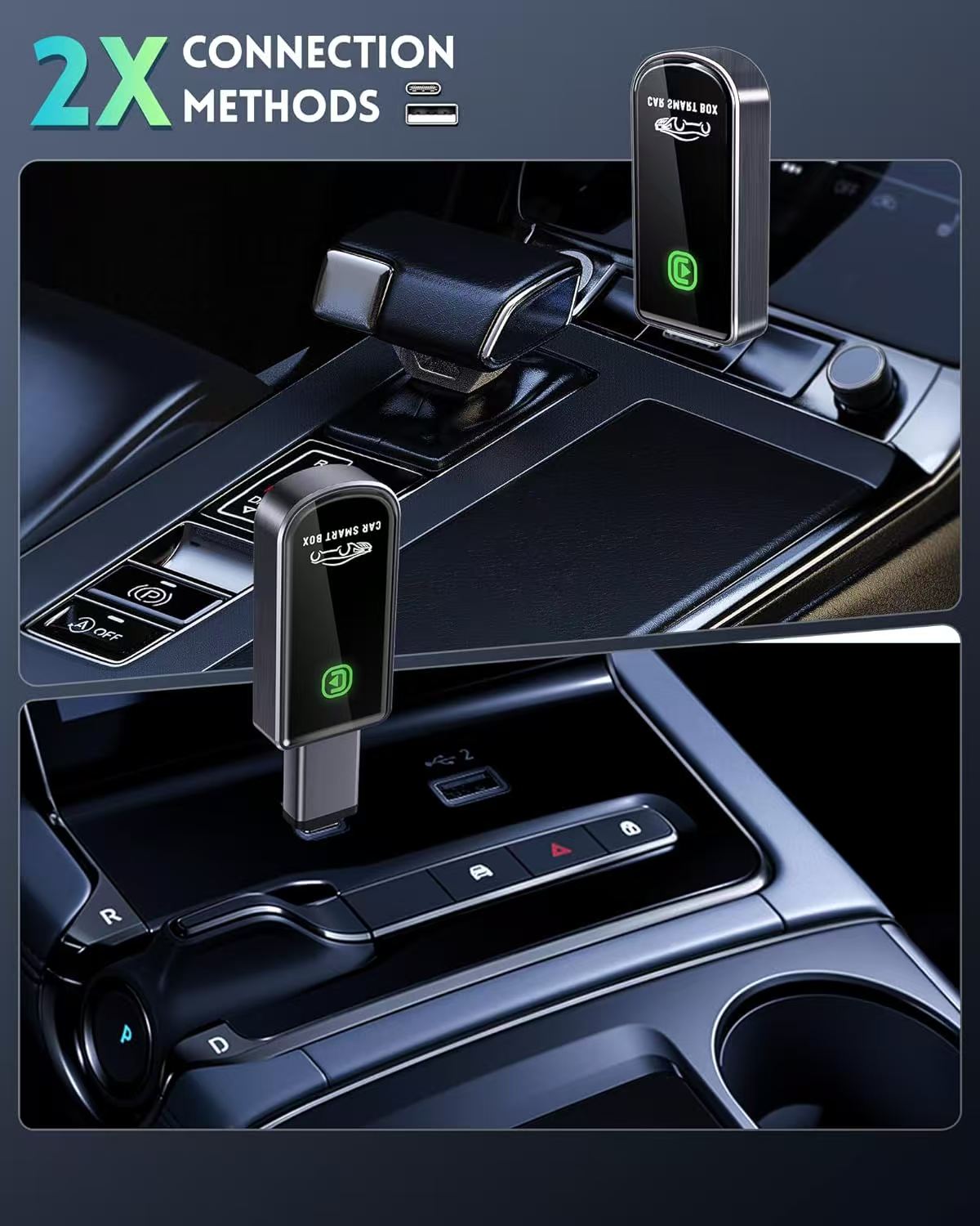 Wireless CarPlay Adapter for Apple iPhone iOS 10+ & Cars from 2015+, Mini Edition, Converts Factory Wired to Wireless CarPlay Dongle Plug & Play (Brushed Cobalt Blue)