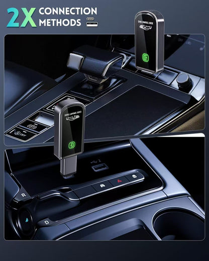 Wireless CarPlay Adapter for Apple iPhone iOS 10+ & Cars from 2015+, Mini Edition, Converts Factory Wired to Wireless CarPlay Dongle Plug & Play (Brushed Cobalt Blue)